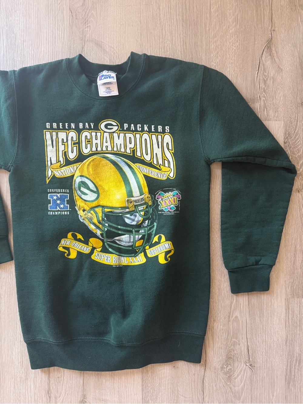 Pro Player VTG 90s Green Bay Packers Green Crewneck 14/16 kids